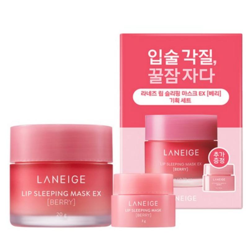 LANEIGE Lip Sleeping Mask EX Berry Set 20g + 3g – Intensive Overnight Lip Care