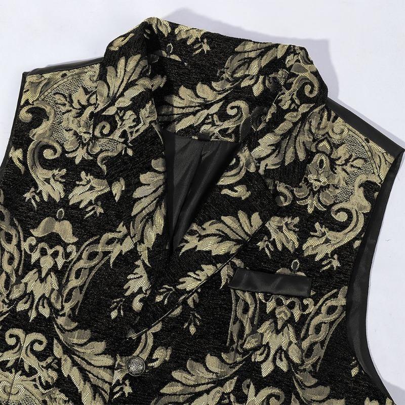 Modische Neue Einreiher Anzugweste Weste Jacquardweste