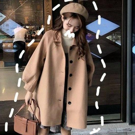 Women's Mid-Length Woolen Shirt Jacket - Autumn/Winter Korean Style, Loose Fit, Petite Versatile Coat