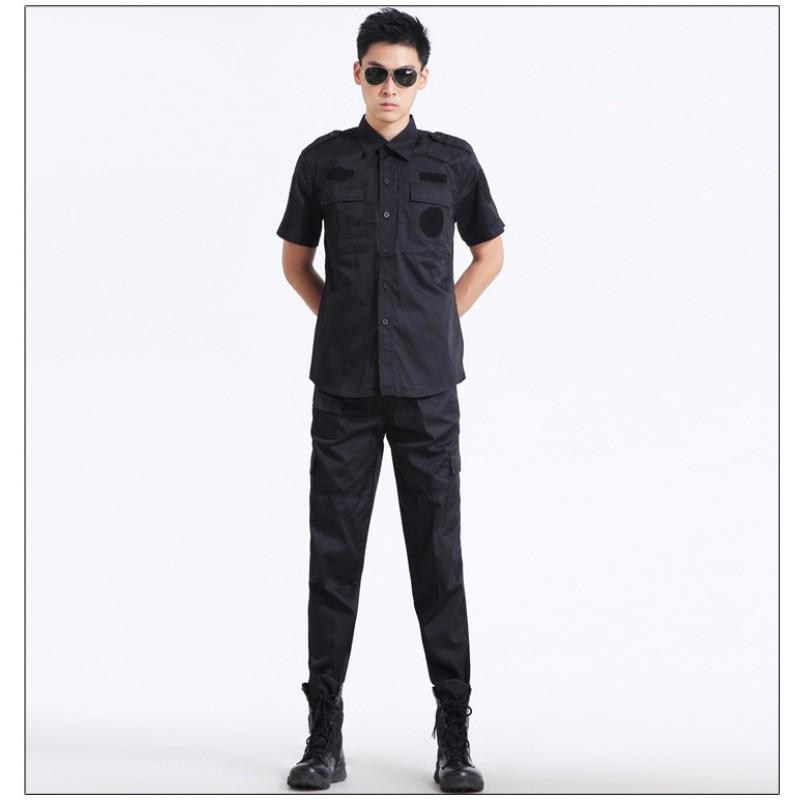 

Adult Sports Security Clothing Breathable Black Universal Solid Color Camouflage Uniform 190