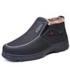 Cotton Boots For Men Warm Fur Soft Male Platform Snow Boots Man Ankle Boot Winter Men's Sneakers Plus Casual Shoes Black