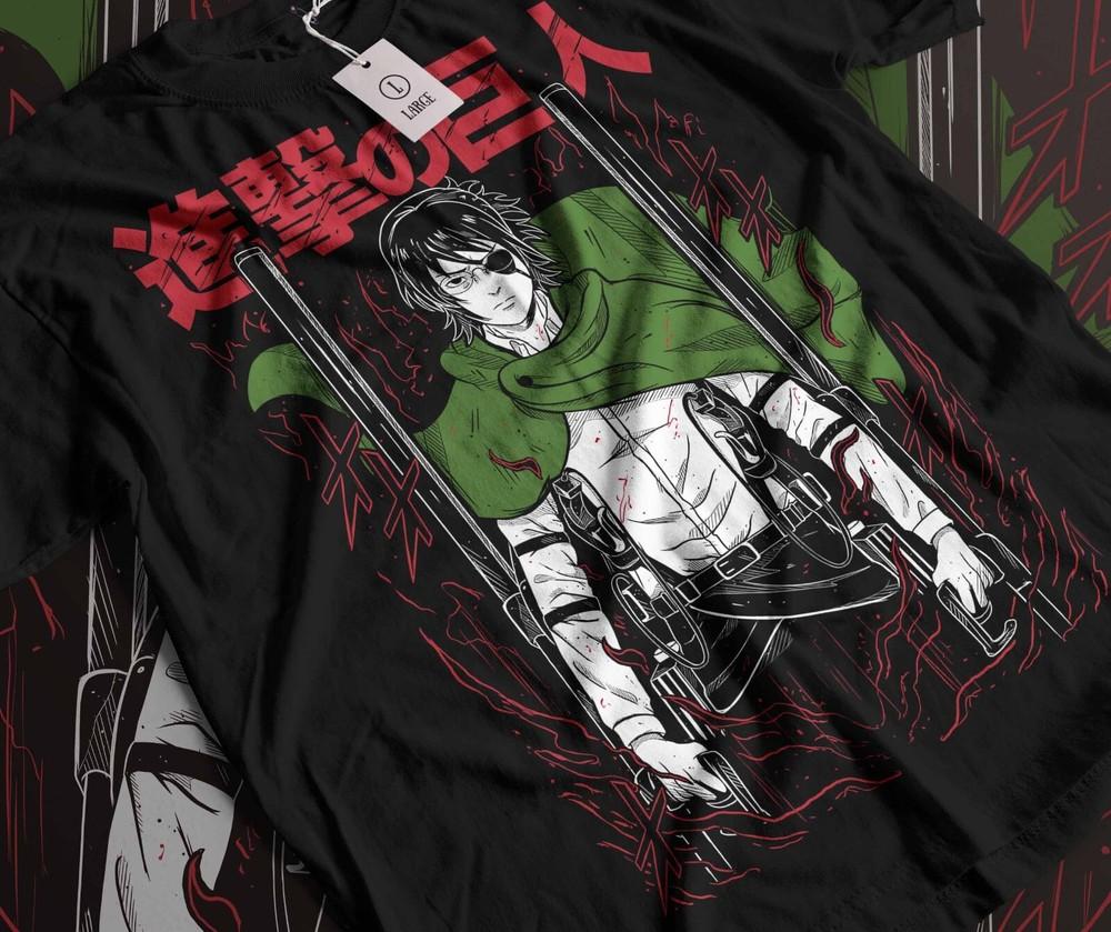 Hange Zoe T-shirt Attack on Titan AOT,Anime,Mang  a Levi Eren Season 4