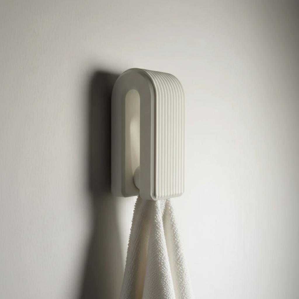 3D Printed Gravity Lock Towel Hook Wall Mounted No Drilling Multipurpose Storage Solution