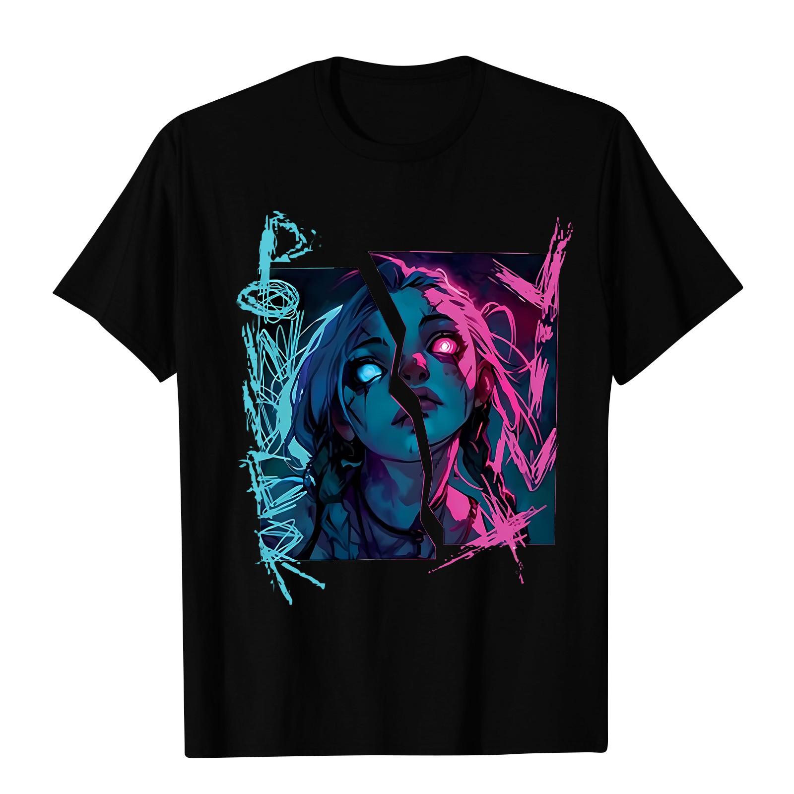 Women s Casual Daily Round Neck Printed Short Sleeved T-shirt Letter Top M