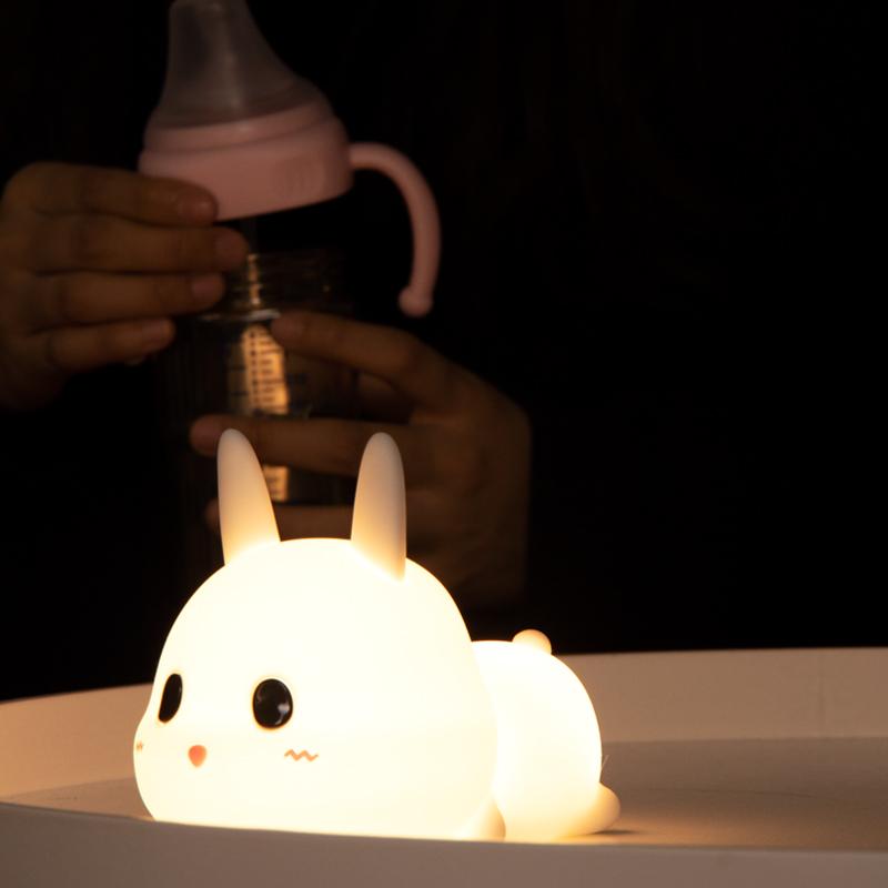 Hot-Selling Home Decoration Multiple Colors Cute Rabbit Silicone Night Light For