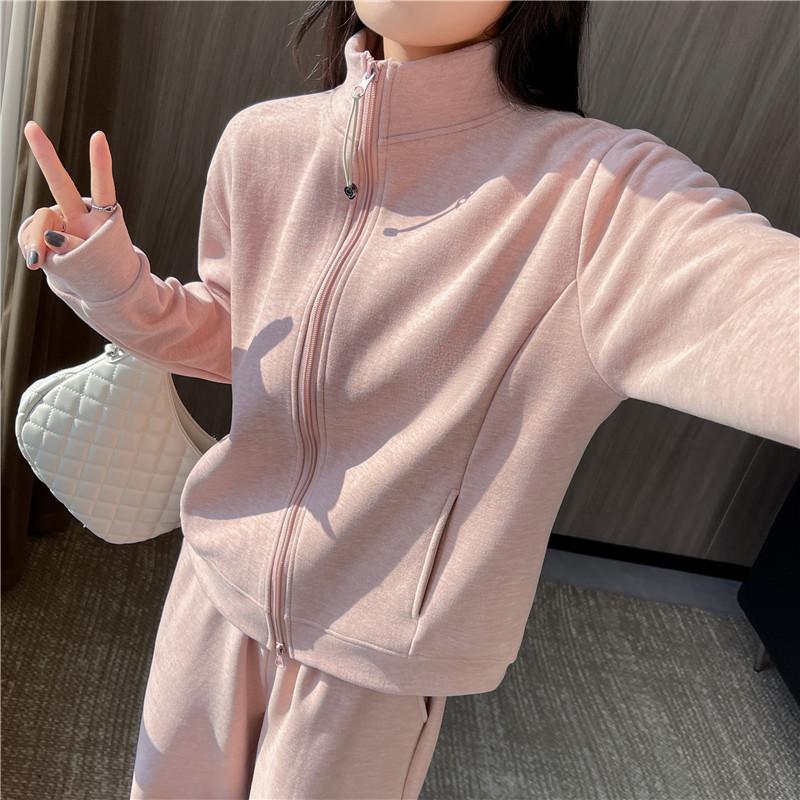 

Женские комплекты из двух предметов: кардиган с длинным рукавом, толстовка, топы и длинные брюки, повседневные свободные костюмы больших размеров XS розовый