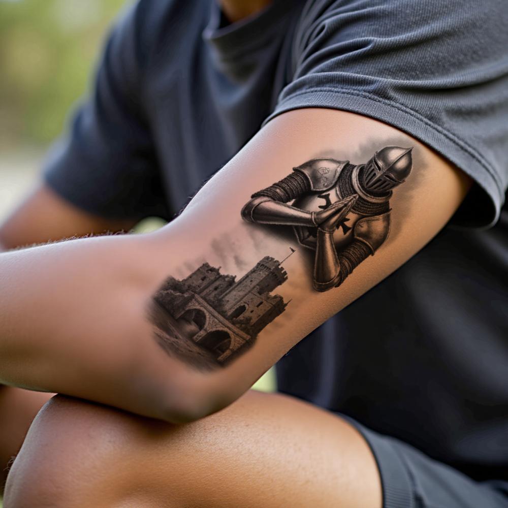 3pcs Temporary Tattoo Black And Grey Realism Skull Scorpion Spider For Thighs Adults Arms