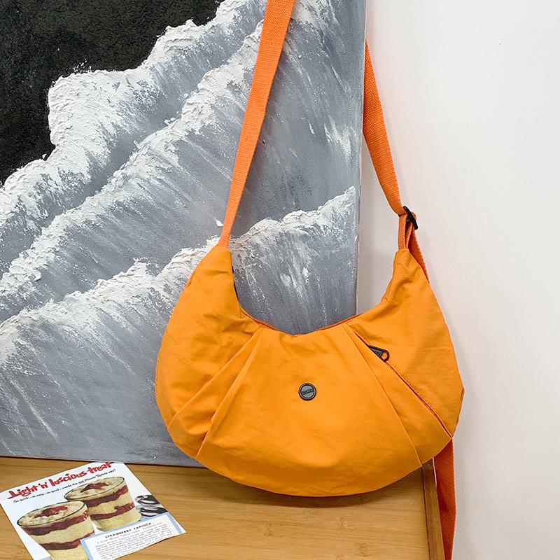 Solid Button Color Dumpling Wrap Kids Casual Shoulder Bag Trendy Outings Light