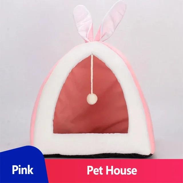 

2024 НОВАЯ кровать в форме кроличьих ушей для пещеры, кровать для собак, кровати для средних собак, симпатичная корзина для домика, кровать для кошек, аксессуары для кошек S 28x28x29cm