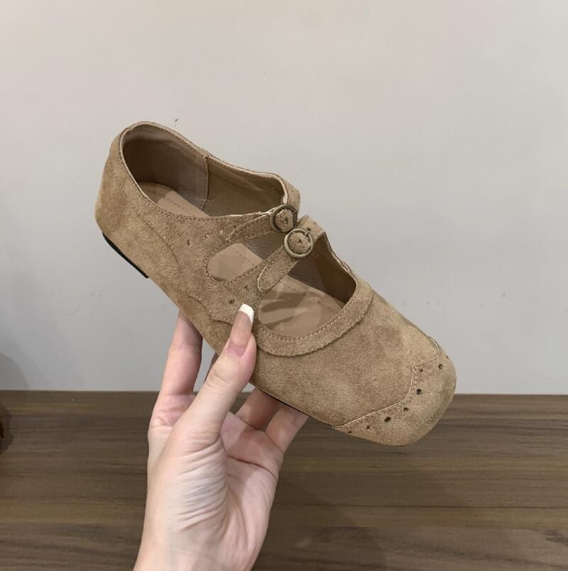 Designer Vintage Slip On Women Mary Jane Shoes Fashion Square Toe Shoes 2026 Spring Casual Dress Ballet Flats Hoes Women Loafers