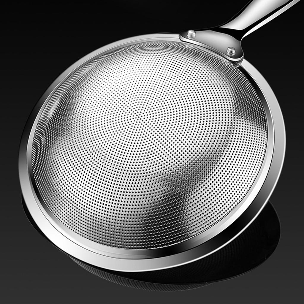 Oil Skimmer Ladle Fine Mesh 316 Stainless Steel Strainer for Removing Foam and Residue Home Kitchen Cooking Tool for Hot Pot Soup Frying