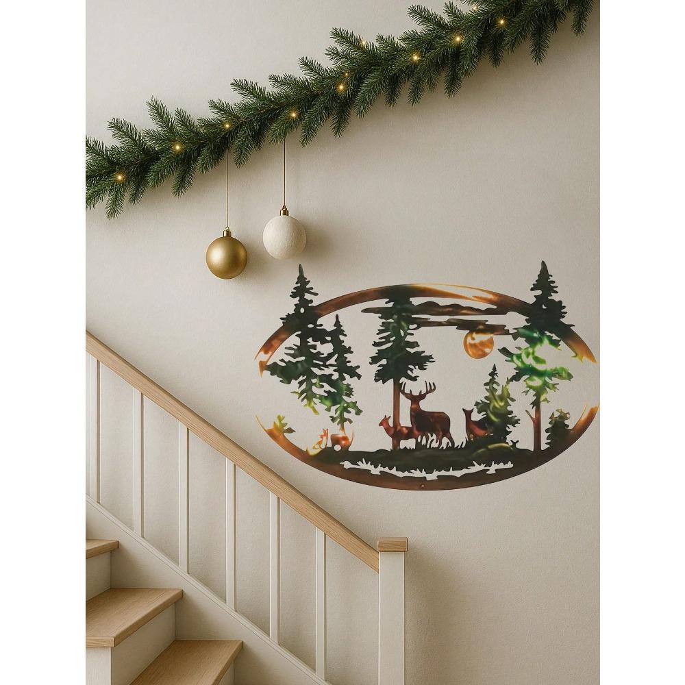 Metal Deer Bear Wall Art Home Decor Christmas Ornament Craft