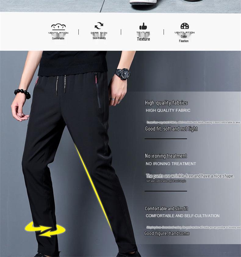 Men's Slim Fit Korean Style Breathable Skinny Casual Pants