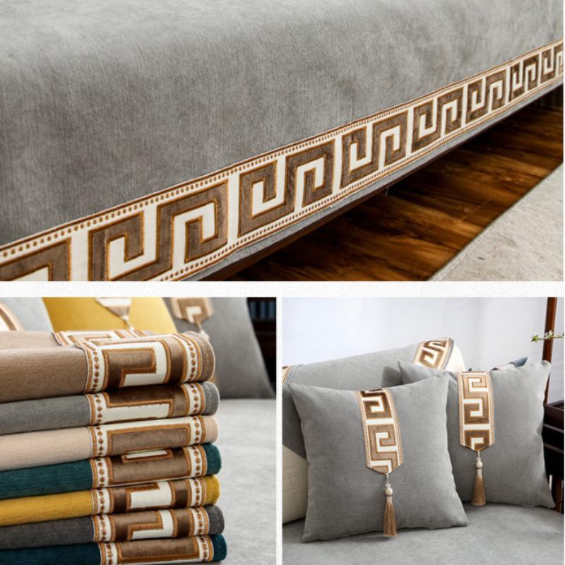 Grube pokrowce na sofy w stylu chińskim solidne szenilowe antypoślizgowe poduszki na kanapę sofy do salonu uniwersalny fotel narzuty mata na ręcznik