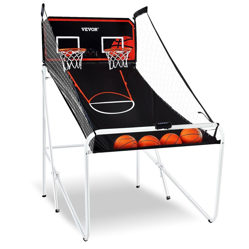 Foldable Indoor Double Shot Basketball Arcade Game 2 Player 4 Balls