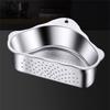 Triangular Kitchen Sink Organizers With Mesh Drain Basket Food Grade Steel Rustproof Design Corner Food Strainer Rack