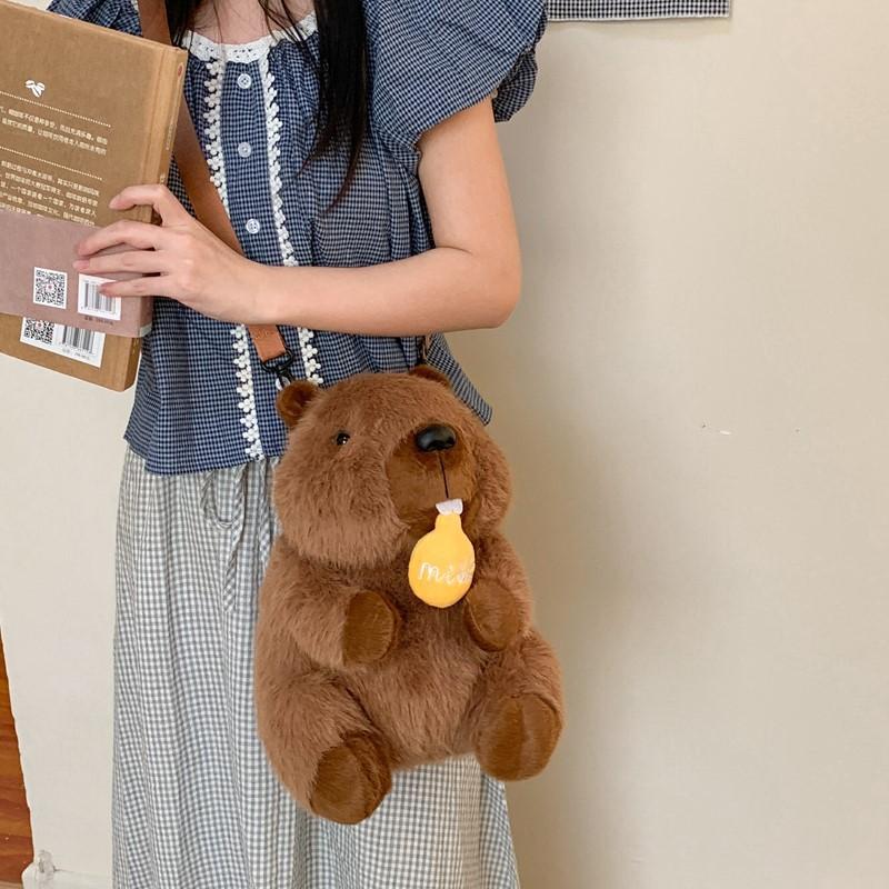 Marmot Plyšový Batoh Kawaii Kapybara Crossbody Plyšová Taška Roztomilá Kreslená Plyšová Bábika Fahsion Kawaii Batohy pre Ženy