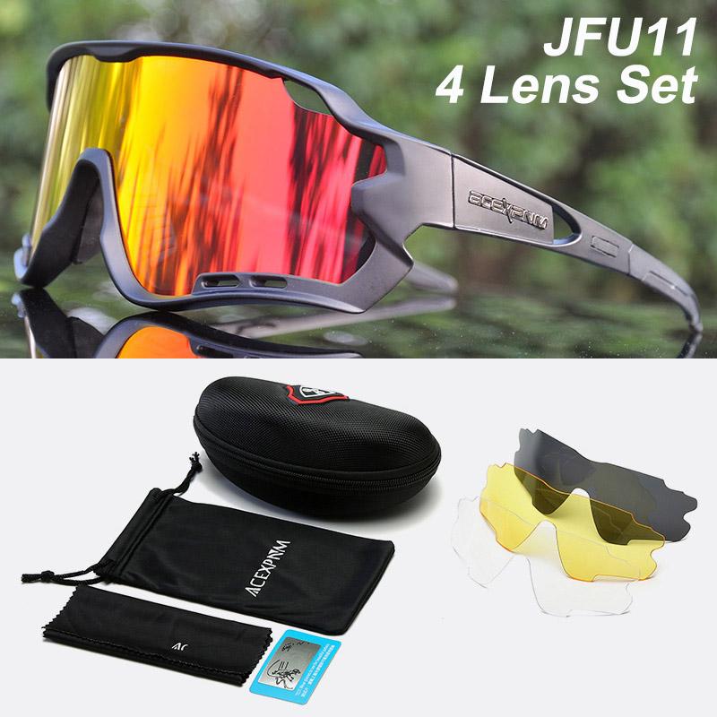 ACEXPNM Gepolariseerde Mountainbike Fietsbril Buiten Sport Fietsbril UV400 4 Lenzen Fietsbril Mannen Vrouwen Zonnebril