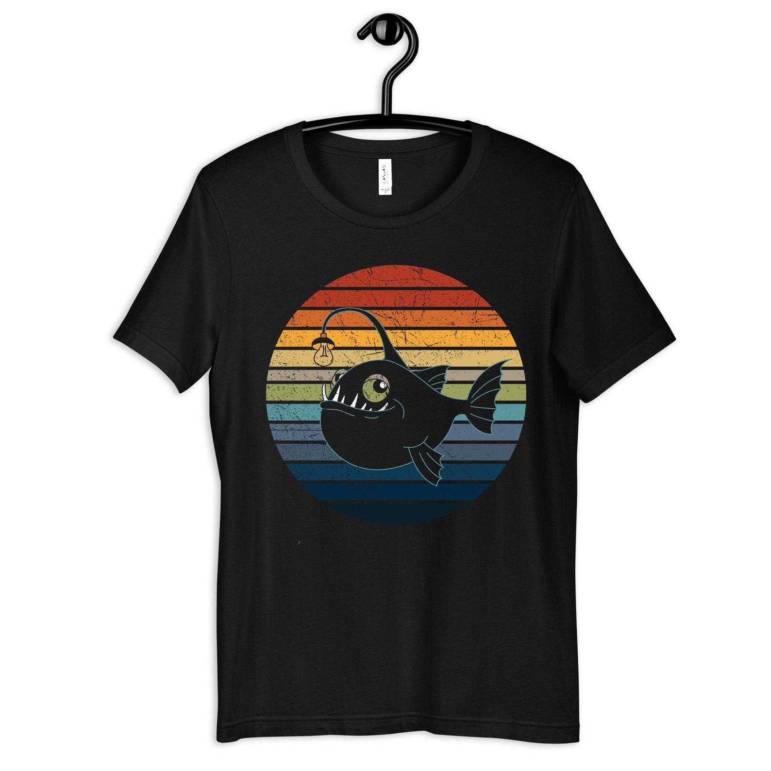 Retro Anglerfish Shirt, Anglerfish T-Shirt, Womens Tee, T-shirt, T-shirt, Tank Top, Kids Tee, Toddler Baby Clothing L