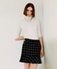 Chaenyuyog Check Mini Flare Skirt [White Check]