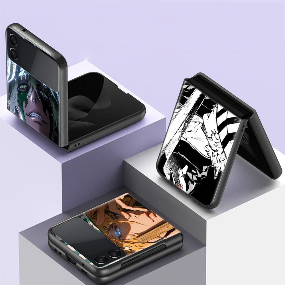 Bleach Kisuke Urahara For Samsung Galaxy Z Flip 7 6 5 4 3 5G Phone Case Black Cover ZFlip 7 6 5 4 3 Shockproof Bumper Coque Gala