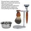 4-teiliges Professionelles Herrenrasurset Traditioneller Manueller Rasierer Rasierpinsel Seifenschale Rasierhalter Set