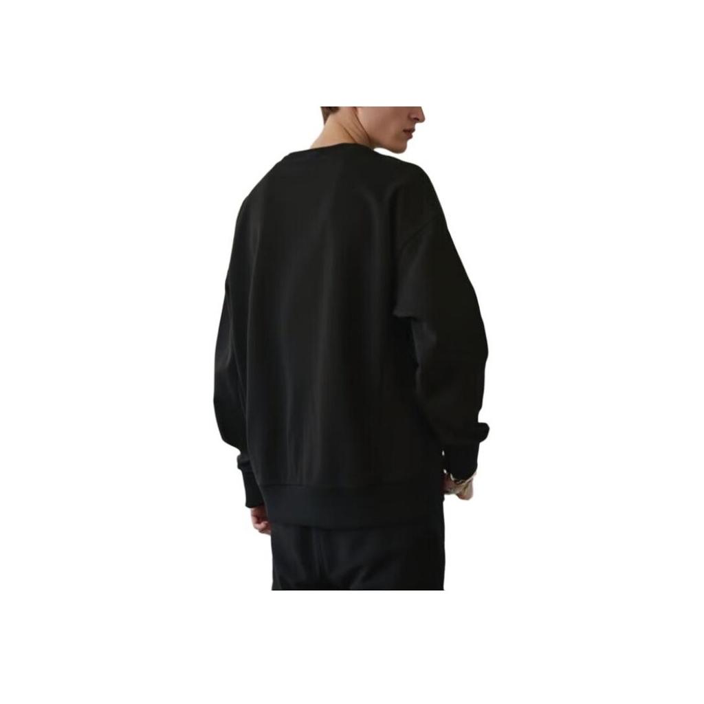 Adidas Round Neck Pullover Comfortable Long Sleeve Sweatshirt Unisex Sweatshirt Black KA1495