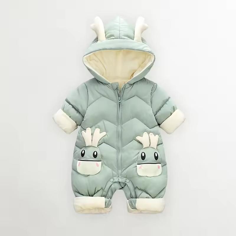 Oblečení pro novorozenou holčičku Zimní kombinéza do sněhu Plus Sametová Hrubá Kojenecká chlapecká kombinéza 0-3 roky Overal Chlapecký overal Kabát pro batole