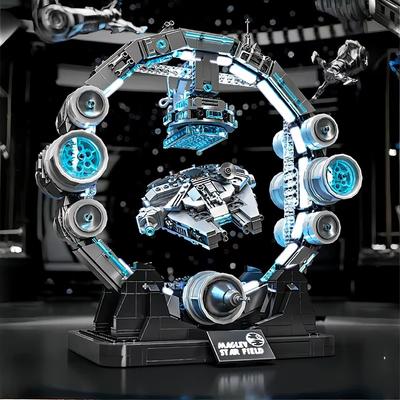 Bloques de Construcción Halcón Milenario Flotante, Juguetes de Ladrillos MOC Nave Espacial Halcón de Star War, Modelo de Levitación Magnética Regalo para Adultos