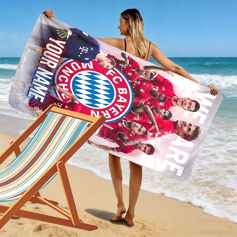 Custom Fc Bayern Munich Print Beach Towel, Large Soft Quick Dry Towel for Beach Camping Swimming