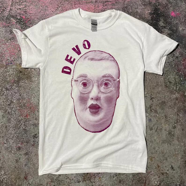 Футболка Devo Band Винтажная Новая Волна Рок The Cure Bauhaus Wire B-52s Oingo Boingo 4XL