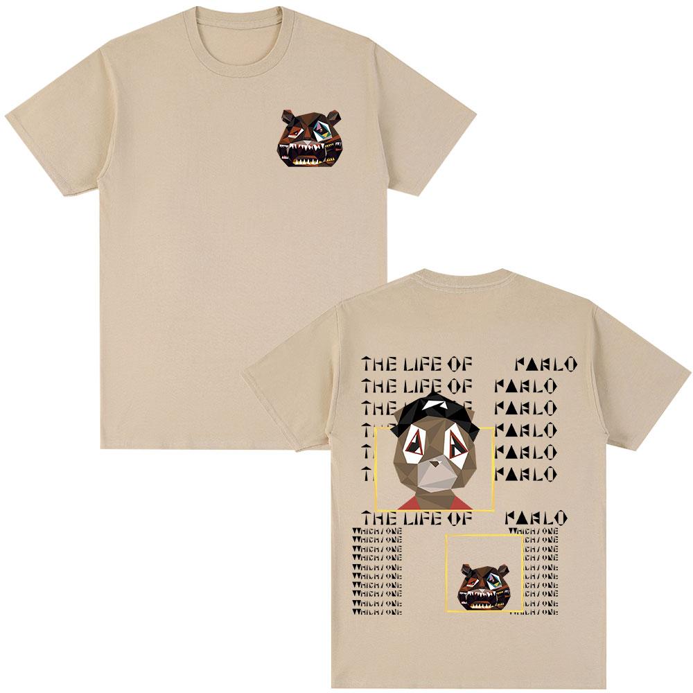 

Rapper Kanye West Graduation Bear The Life of Pablo T-shirts Men Fashion Hip Hop Short Sleeve T-shirt Cotton Oversized T Shirts S разноцветный