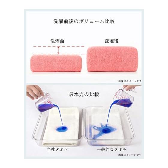 Lumimi Face Towel, 100% Cotton, Hotel Specification, Fluffy [Approx. 34x74cm, Set of 10, Dark Pink] Instant Absorption, Quick Drying, Durable,
