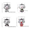 Cat Resin Figurine Keychain With Cartoon Style For Gift Giving And Collection