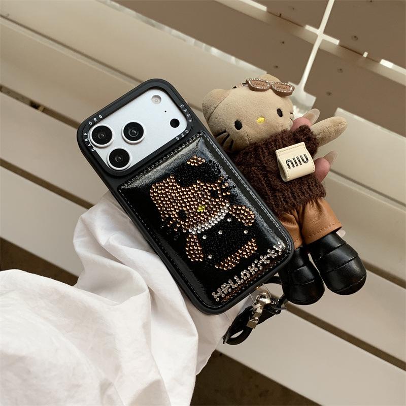 

Шкіряний чохол Hello Kitty зі стразами для iPhone 17, 16 Pro Max, 15, 14 iPhone 17