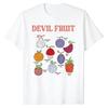 One Piece Devil Fruit Collection TShirt Whimsical Anime Graphic Print Pure Cotton Crew Neck Casual Daily Wear Tops