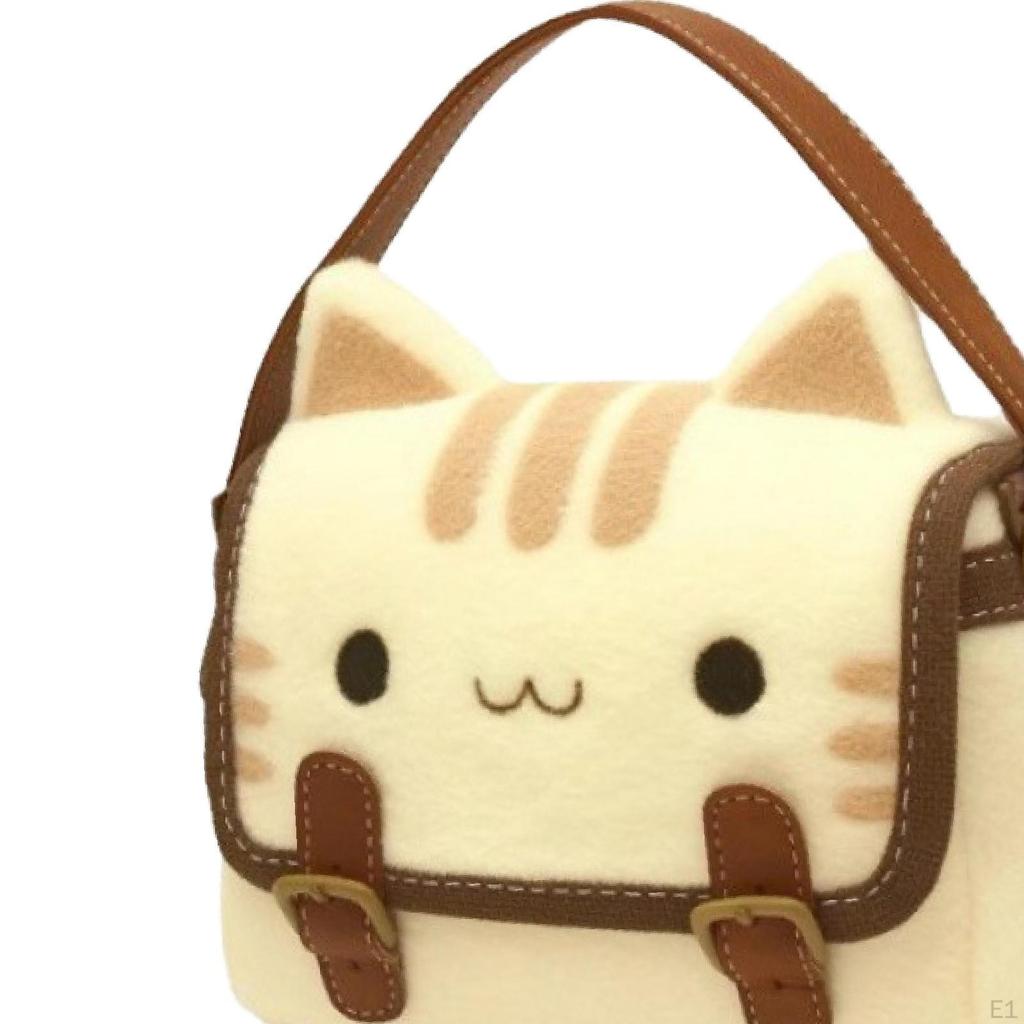 Cat Plush Bag Cartoon Decorative Tote for Shopping Festive Party Work Traveling