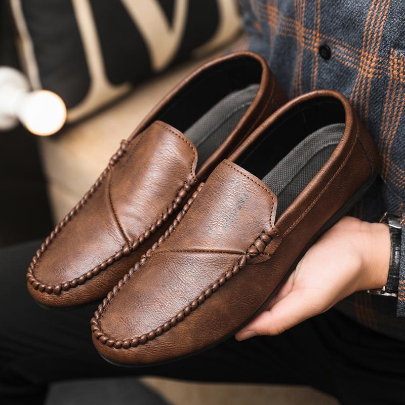 Fashion Genuine Leather Men Loafers Breathable Slip on Men Driving Shoes Italian Luxury Brand Men Casual Shoes Moccasins Chaussure Homme