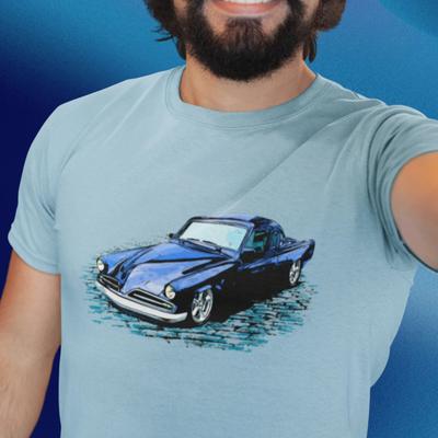 Maglietta Auto d'Epoca con una Studebaker Commander Blu del '53