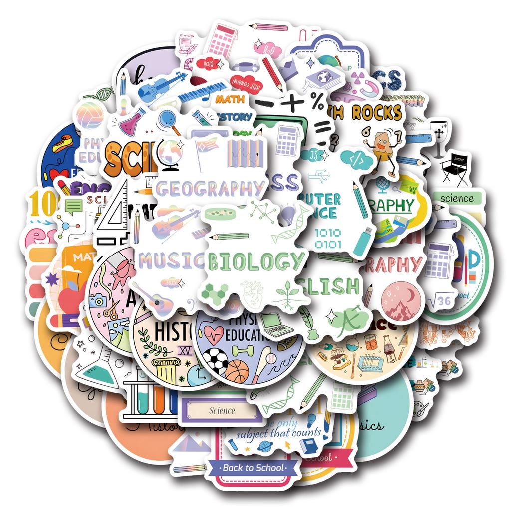 55 New School Subject Graffiti Stickers Decorate Suitcase Laptop Mobile Phone Stickers