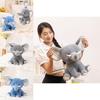Gray Elephant Plush Toy For Kids Snuggle Doll And Gift Idea