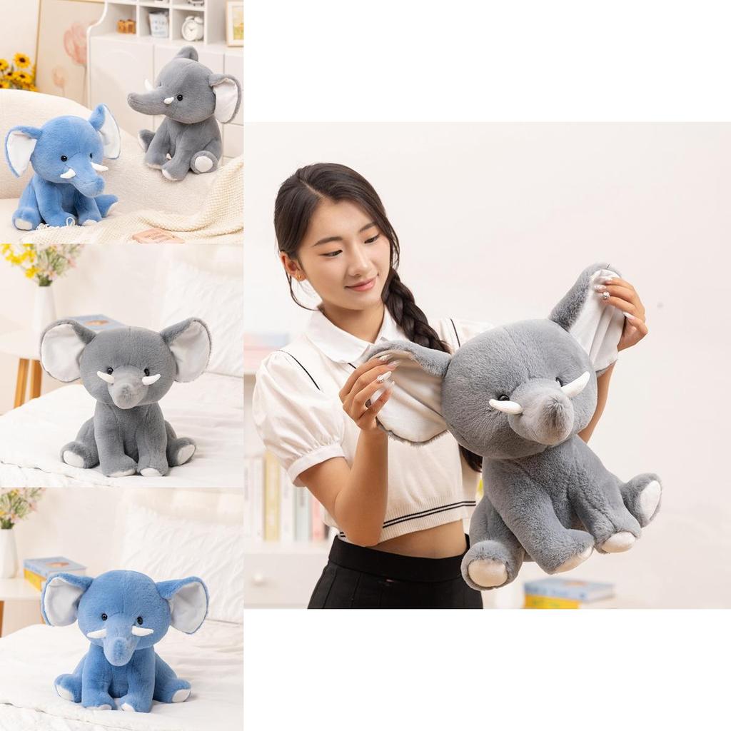 Gray Elephant Plush Toy For Kids Snuggle Doll And Gift Idea