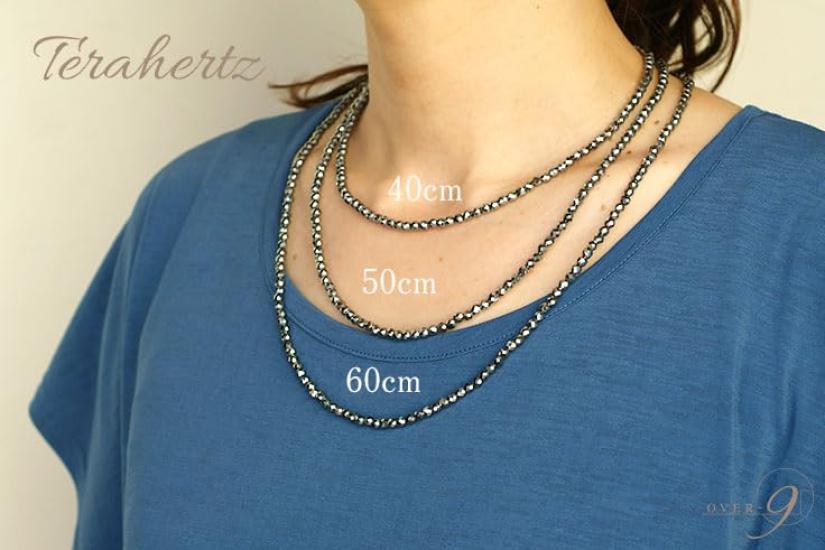 [OVER-9] Terahertz Necklace, Diamond Cut, Power Stone, 4mm, Women's & Men's, Genuine Raw Stone, Natural Stone, Health Necklace, Far Infrared Pendant