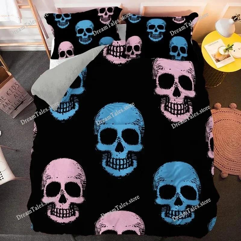 New Skull Bedding Set Single Twin Full Queen King Size Bed Set Adult Kid Bedroom Duvet Cover Sets 3D Print Bed Sheet Set741