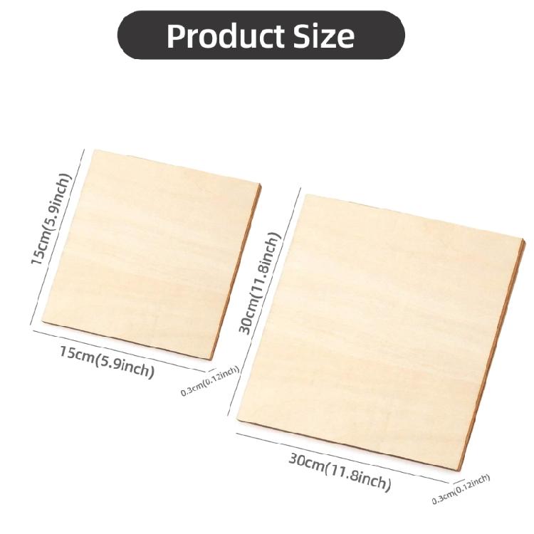 12Pcs Unfinished Wood Slices 6Inch 11.8Inch Wood Square Slices for Painting Craft Christmas Wedding Decoration