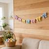 Easter Pastel Bow Garland Banner Spring Velvet Bow Garland Decoration for Table Door Mantel Window Wall Easter Party Supplies