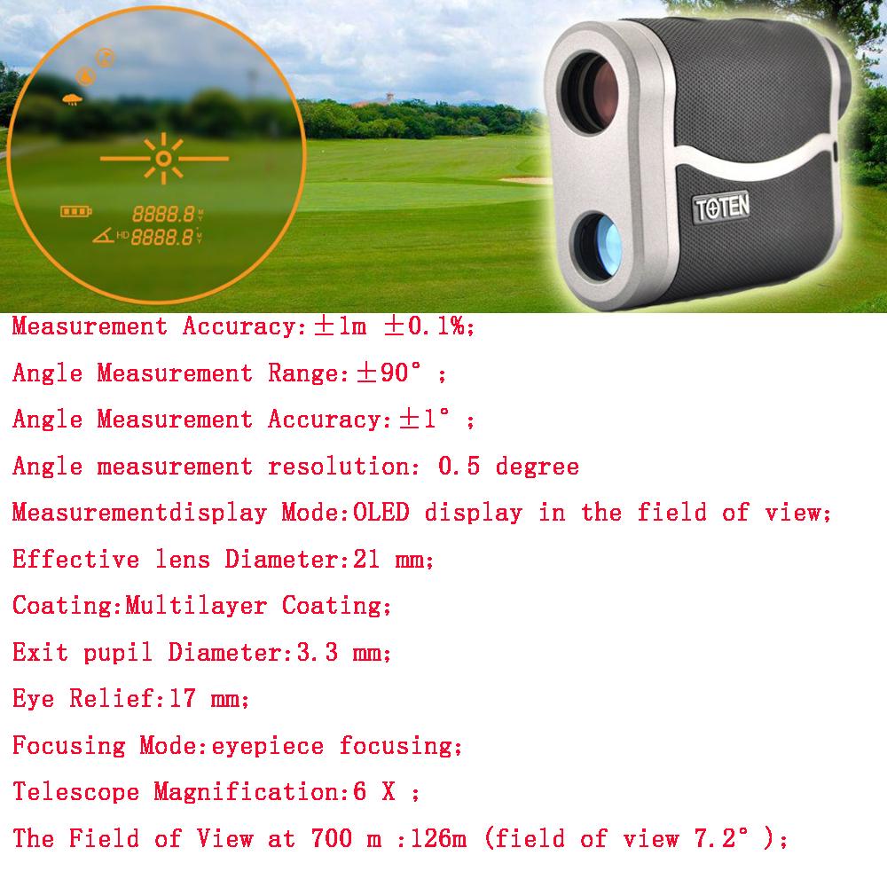 TOTEN OLED 6x21 Hunting Laser Rangefinder 1000m Distance Meter Angle Measure Monocular Tester High Precision Golf Range Finder
