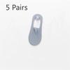 5 Pairs of Women's Summer Ultra Thin Style Ice Silk Shallow Mouth Invisible Socks