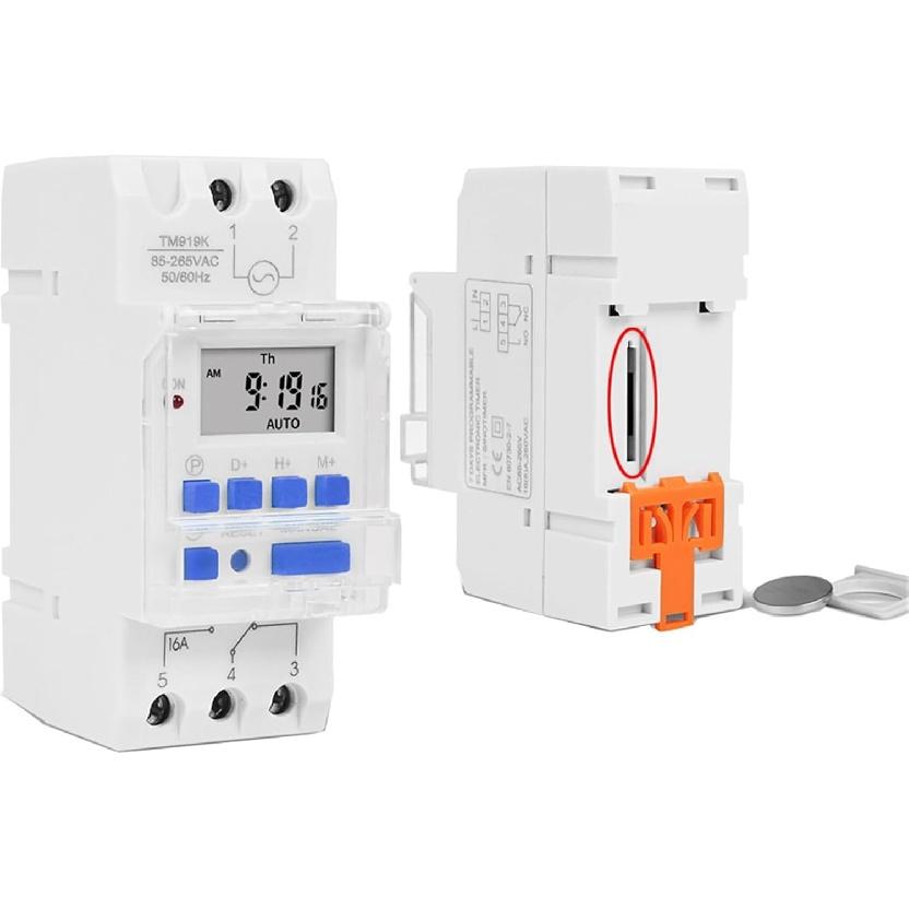 TM919 Time Controller Cycle Timer Industrial Timer Switch Output Replaceable Battery 16A(TM919AK 85-265VAC)