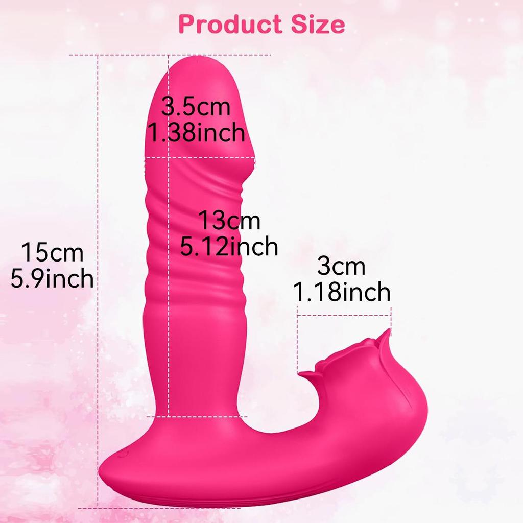 Rose Sucking Dildo Vibrator For Female Clitoral Sucker Vagina Clitoris Stimulator Vibrator Dildo G Spot Anal Vagina Massager Adult Women Sextoys 18+